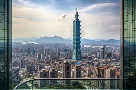 台北摩天大楼背景图片