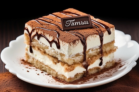 提拉米苏蛋糕背景图片