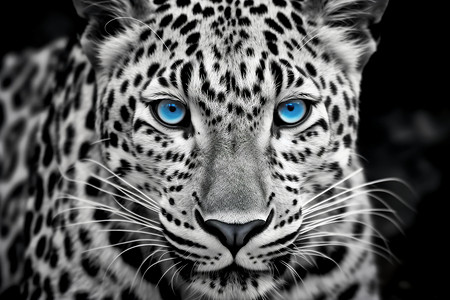 黑斑点蓝色眼镜的斑点豹背景