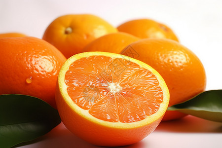 金灿灿汁水饱满的柑橘背景图片