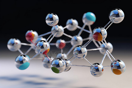 医疗分子模型描述背景图片