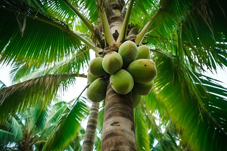 花园椰子树背景图片