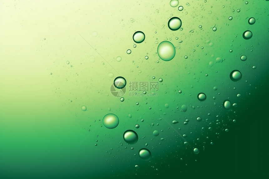 绿色油泡水抽象背景图片