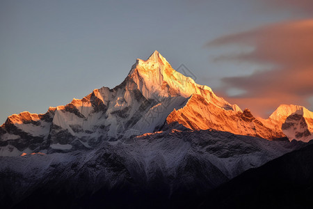 冬季风景背景清晨雄伟的山脉风景背景