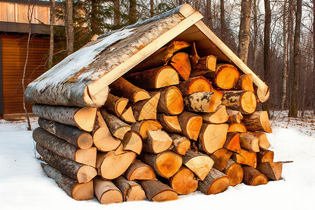 过冬使用的木柴图片