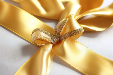 金色婚礼节日礼物丝绸带设计图片
