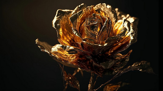 干花枝精致的金玫瑰背景
