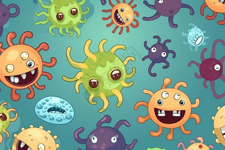 细菌卡通图案背景图片