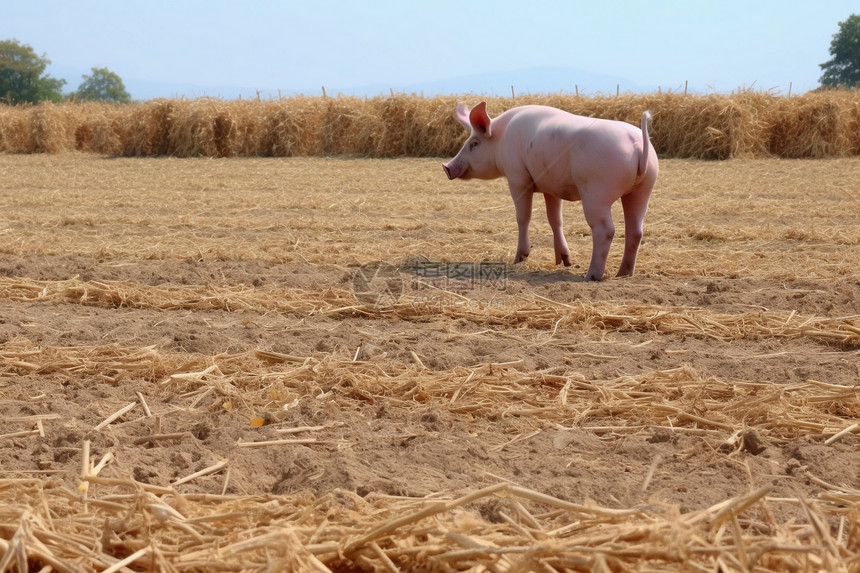 农场里的一头猪图片