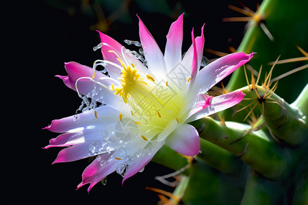 热带仙人掌花朵背景图片