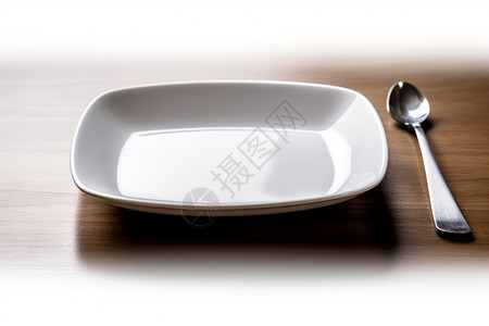 白色餐具和勺子图片