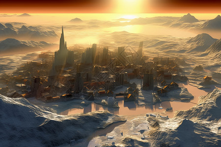 一座新南极城市高清图片