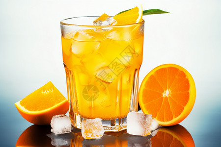 一杯好喝的饮料好喝的冰橙汁背景