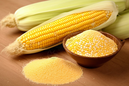 玉米面与玉米粒背景图片