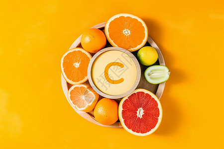 黄色水果背景黄色的橙子和柚子背景