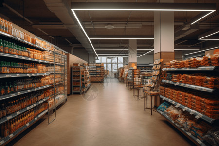 百货仓库素材干净整洁的超市背景