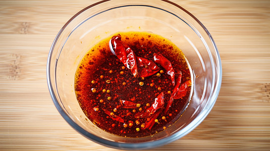 火红的辣椒油图片