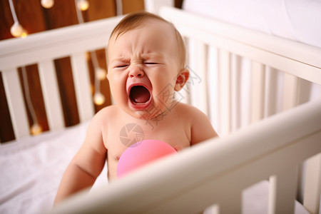 婴儿在伤心的哭泣图片