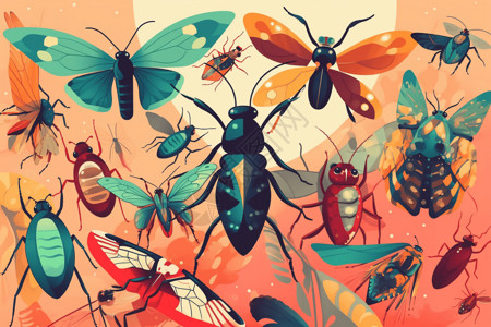 昆虫标本背景图片