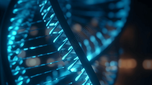 测序仪模糊的DNA双螺旋设计图片