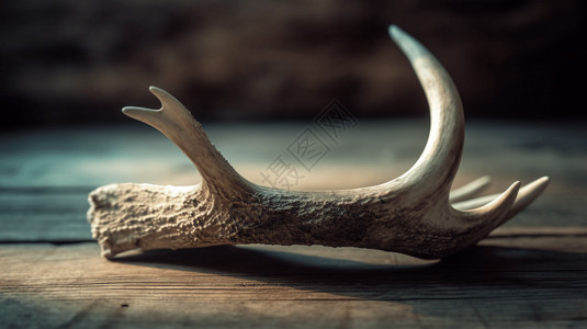 木板上的鹿茸背景图片
