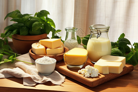 植物奶酪营养丰富的奶酪背景
