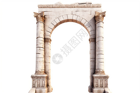 柱子设计拱形的古典建筑插画