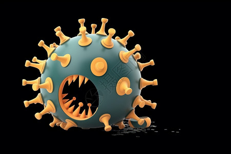 张开嘴的病毒细胞图片