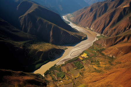 河流山脉风景图片
