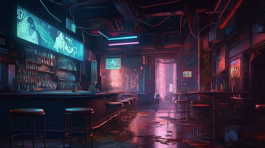 明火通明的酒吧背景图片
