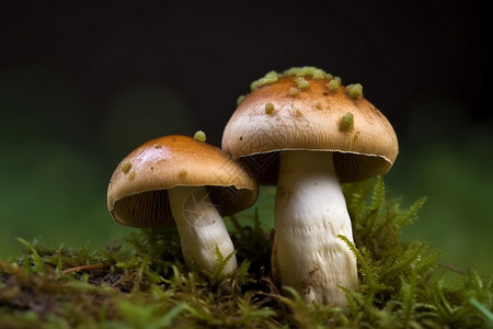 两个小伞蘑菇背景