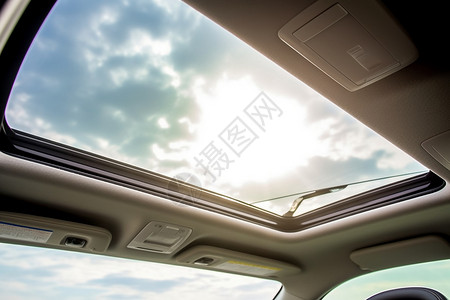 汽车天窗外的天空背景图片