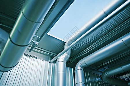 空调特写工业空调户外管道设计图片