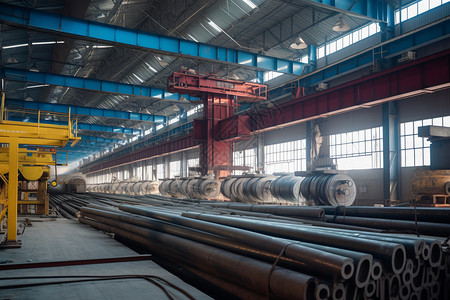 生产金属管道的冶炼厂高清图片