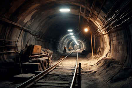 地下隧道施工场地背景图片