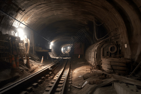 地下隧道施工现场背景图片
