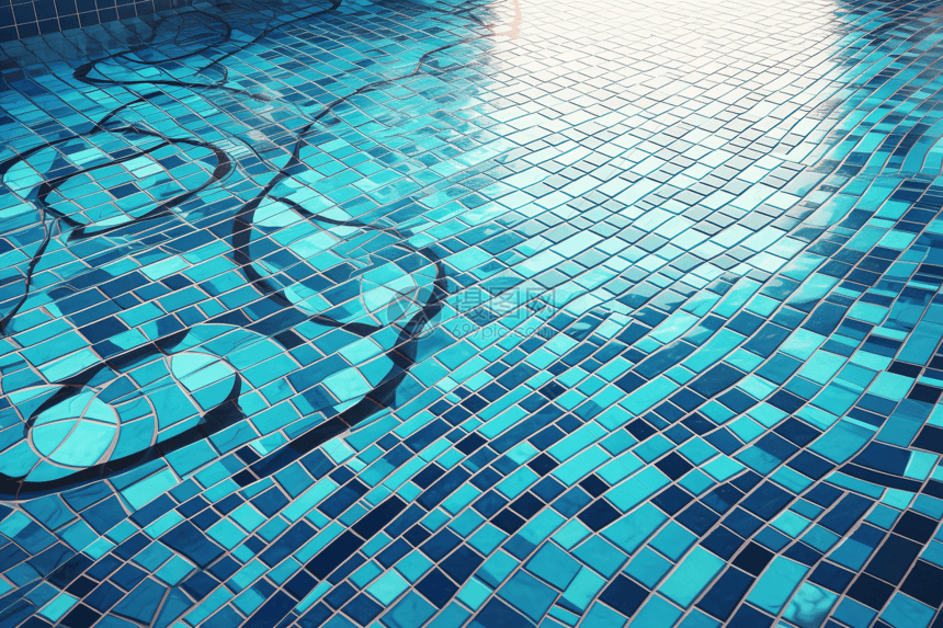 游泳池的马赛克瓷砖图片