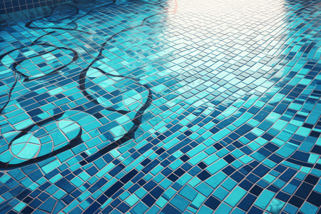 马赛克泳池游泳池的马赛克瓷砖背景