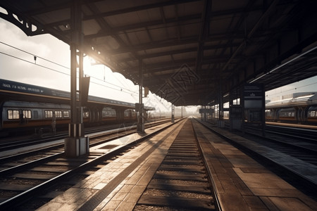 火车站站台背景背景图片