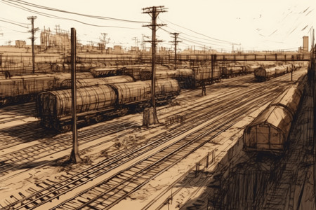 铁路场和火车图片