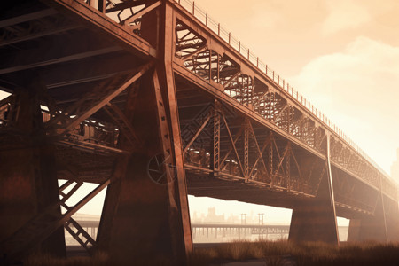 宏伟在建的铁路桥图片