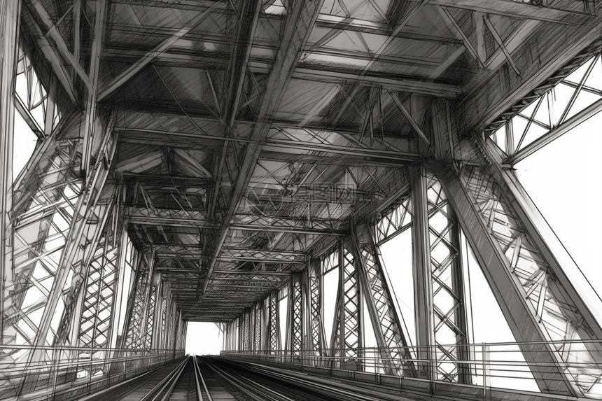 桥梁支架的草图图片