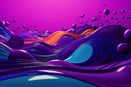 彩色抽象背景与波浪艺术图案背景图片