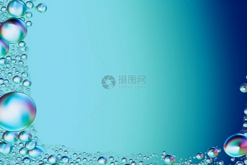 蓝色抽象气泡背景图片