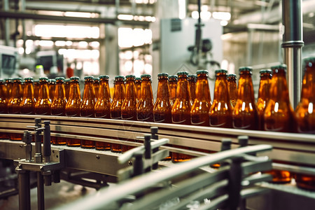 啤酒生产酒厂生产送送带背景