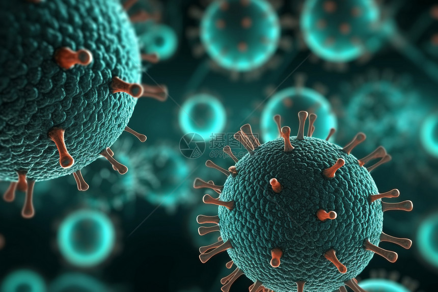 抽象的医学病毒细胞图片