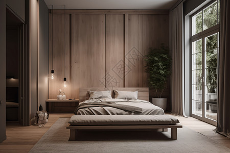 极简主义风格的卧室背景图片