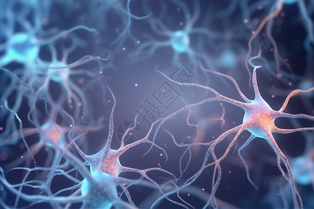 神经元细胞与光脉背景图片
