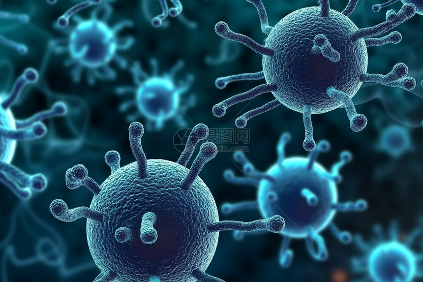 医疗抽象病毒细胞图片