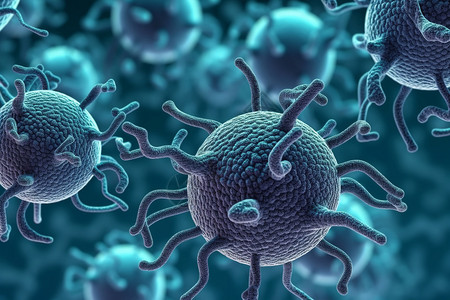抽象生物病毒细胞图片